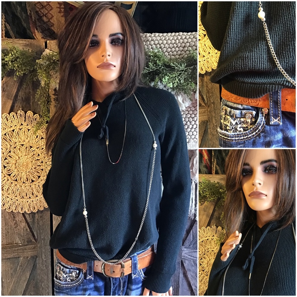 Vintage Lauren Ralph Lauren Cozy Knit Popover Sweater With Drawstring Hoodie